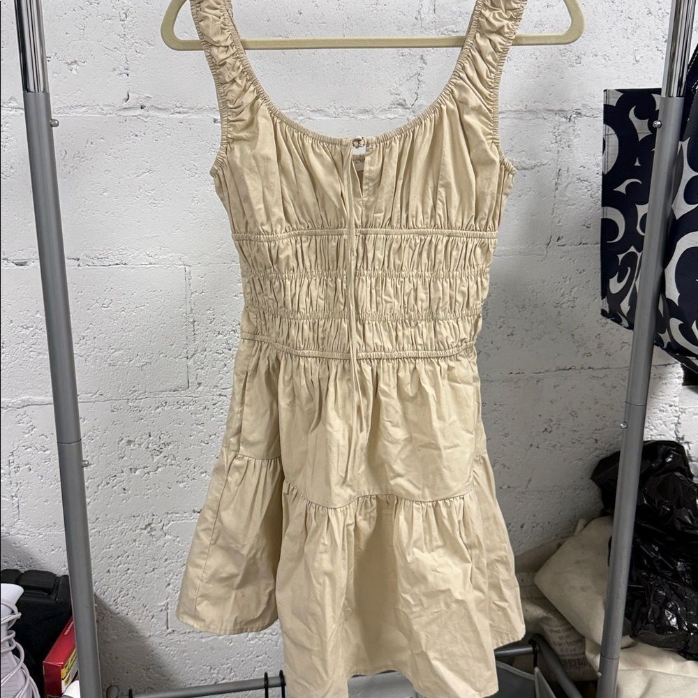 Cream Sleeveless Ruched Dress NIA Size XS Brand New Tank Dress
